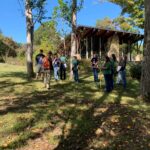 4-H students gather in group for forestry competition.