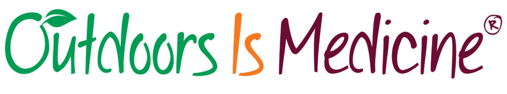 Logo says Outdoors is Medicine in green, orange, and purple.